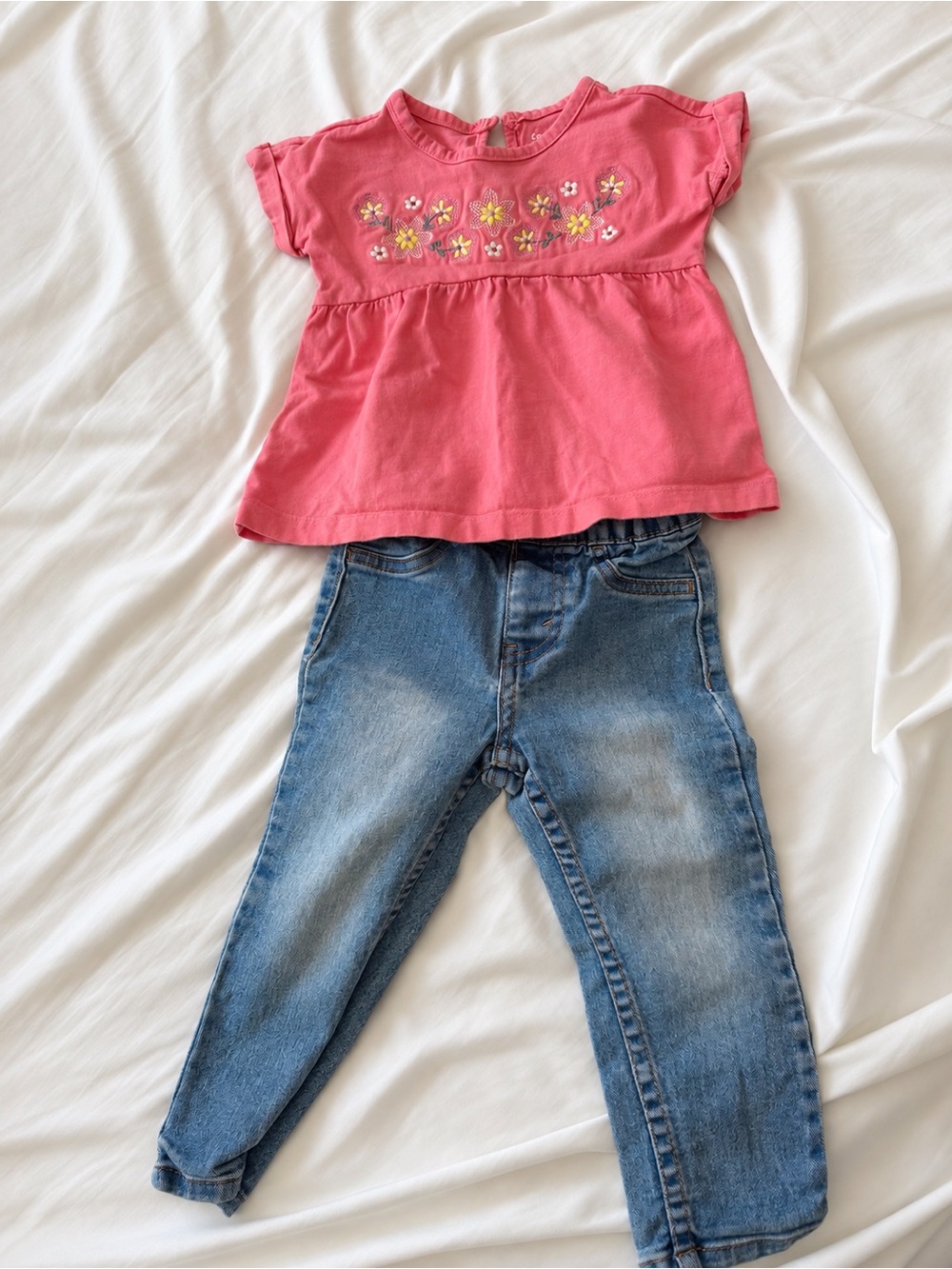 Girls Outfit Carters Top Levi’s Pants